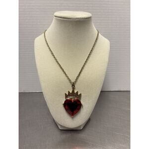 Disney Descendants 3 Evie Necklace Red Heart with Crown Kids Costume Cosplay 3+